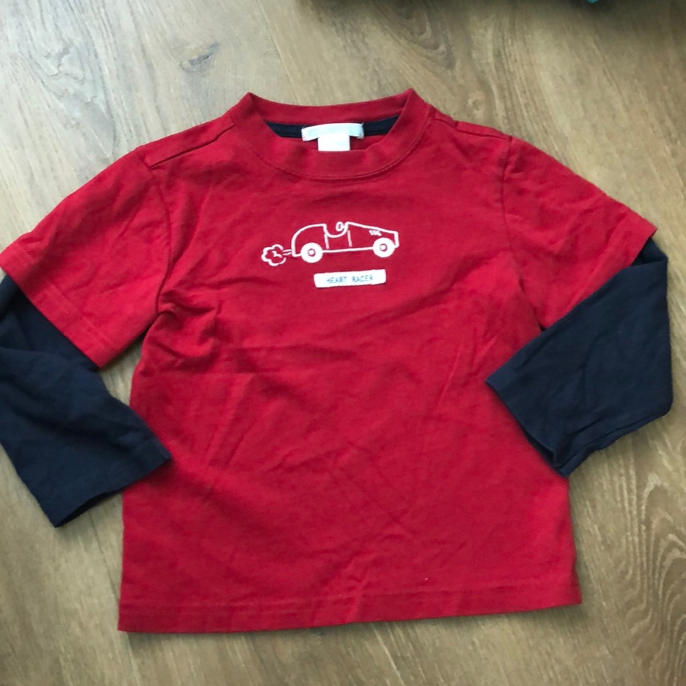 Janie and Jack long sleeve heart racer top